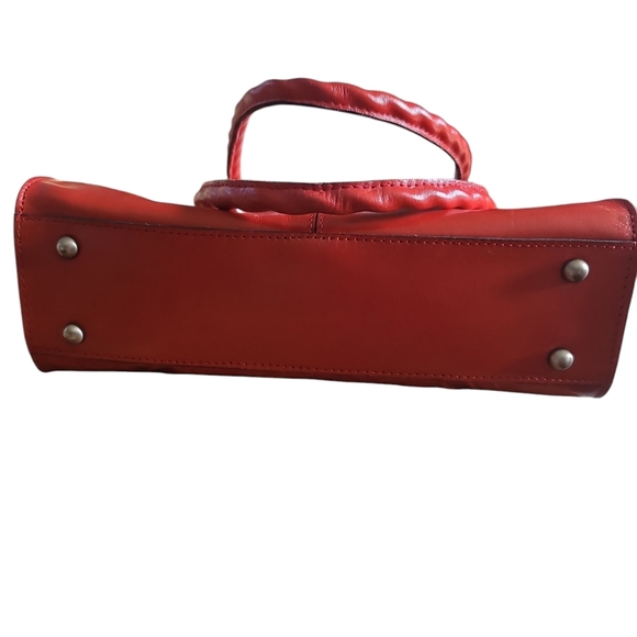 Patricia Nash Red Embossed Floral Shoulder Bag with Dush Bag Included - Picture 5 of 6